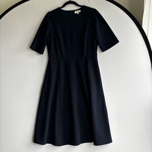 Laura navy fit-and-flare dress